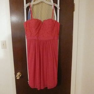 Adrianna Papell coral strapless dress